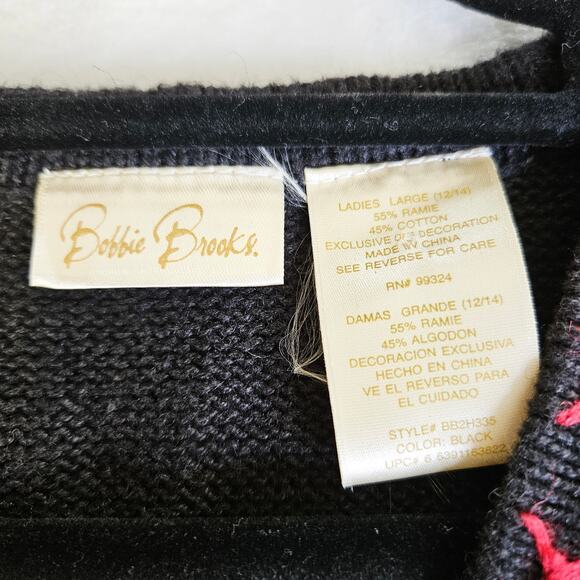 Vintage Bobbie Brooks Christmas Sweater Vest Embroidered Cardinals Large Holiday - Picture 8 of 11